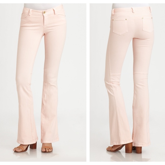 ALICE + OLIVIA Peachy Pink Flare Jeans {J36} - Picture 2 of 3